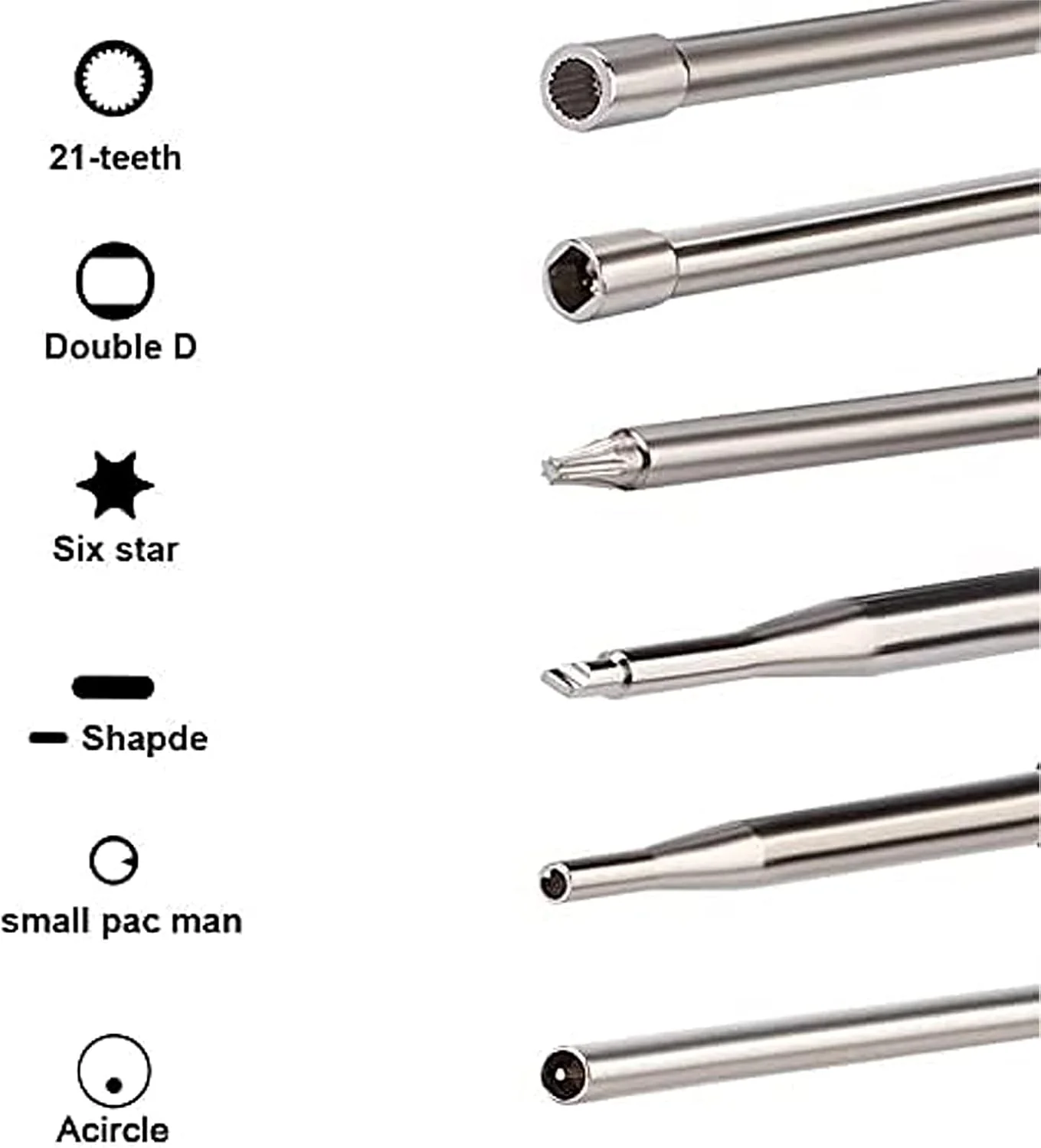 Biuhpa Set mit 12 Schraubendreher Vergaser-Einstellwerkzeug mit Reinigungsbürsten, Splined/Pac Man/Double D für Poulan Husqvarna STHIL Echo Motor Motorsense Kettensäge - Image 3