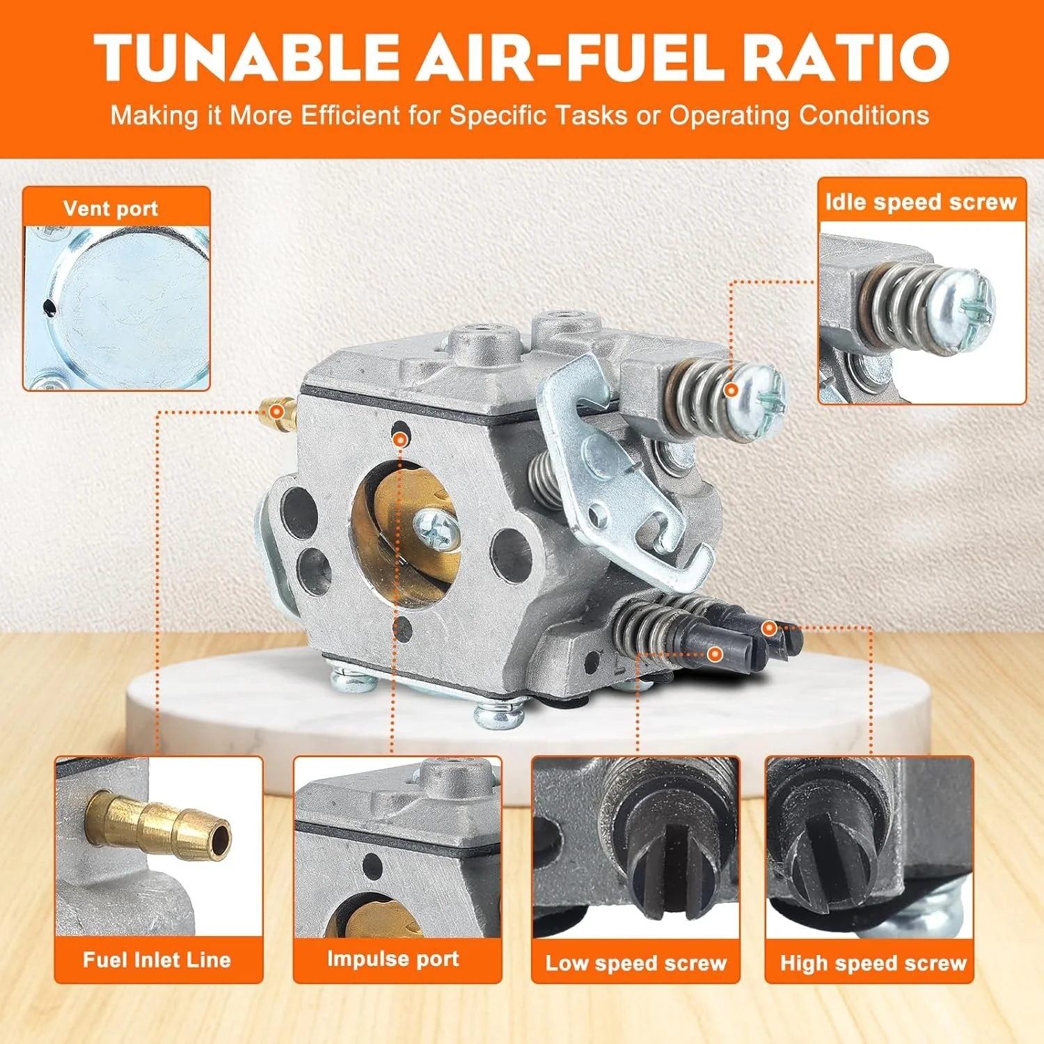 HIPA CARBURETOR COMPATIBLE WITH HUSQVARNA CHAINSAW - Image 3