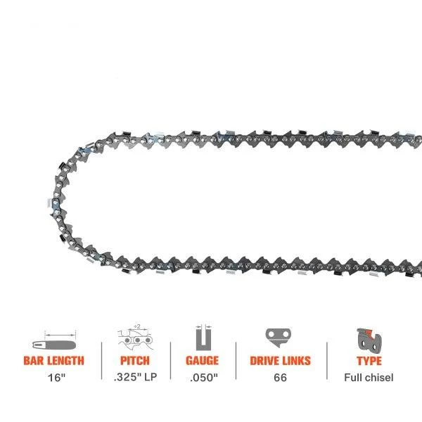 16 Inch .325 .050 66 DL Full Chisel Saw Chain For Echo CS450 CS490 CS510 CS530 Husqvarna 254 340 345 351 353 Oregon 20BP066G Chainsaw - Image 4