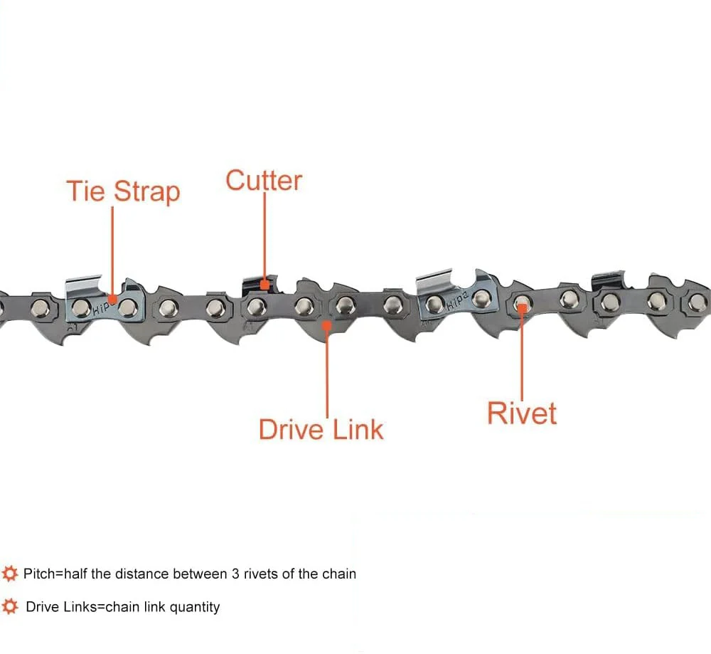 Hipa 14 Inch Low Kickback Chain 3/8 LP .043 52 DL for S52 Worx WG384 Husqvarna H38-52 120i 136Li 436Li EGO CS1401 CS1400 RYOBI RY40502 Chainsaw - Image 3